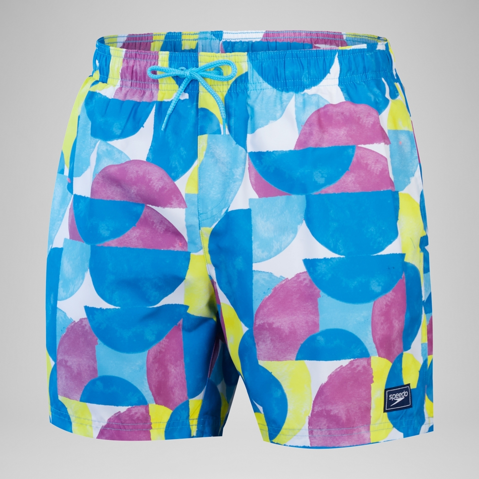 Men's Digital Printed Leisure 16" Swim Shorts Blue