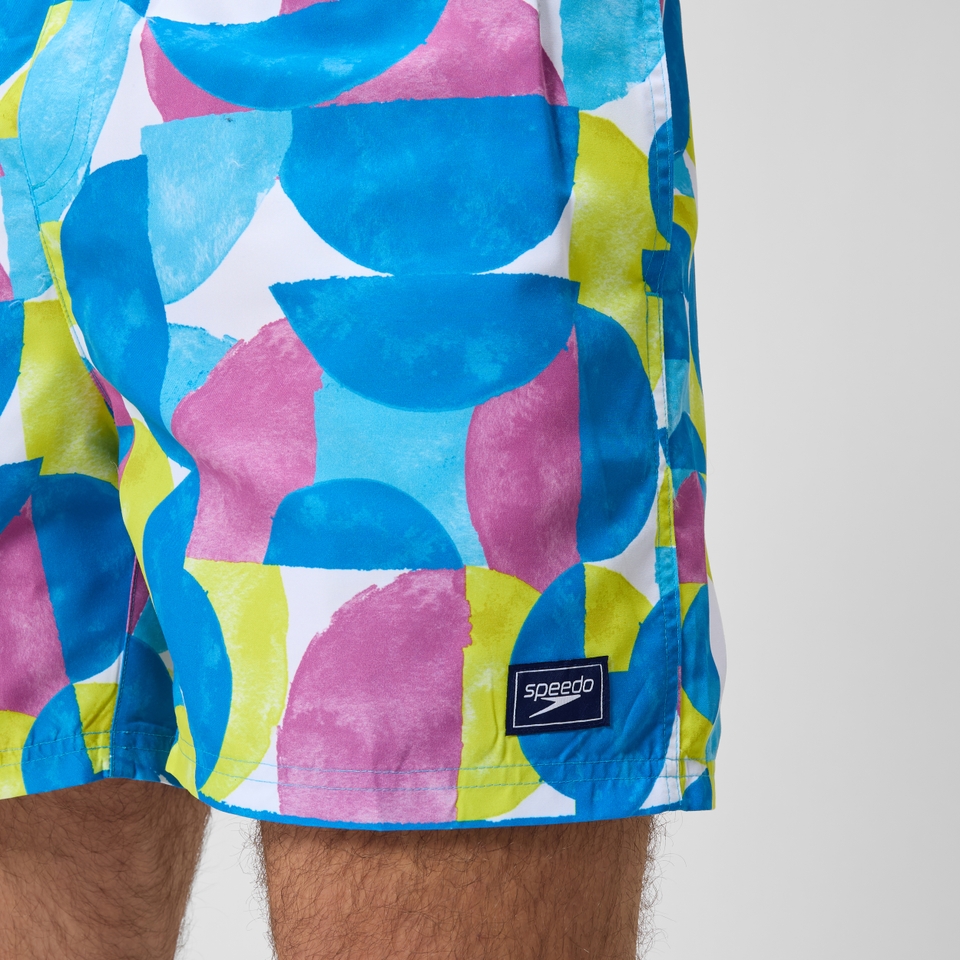 Men's Digital Printed Leisure 16" Swim Shorts Blue