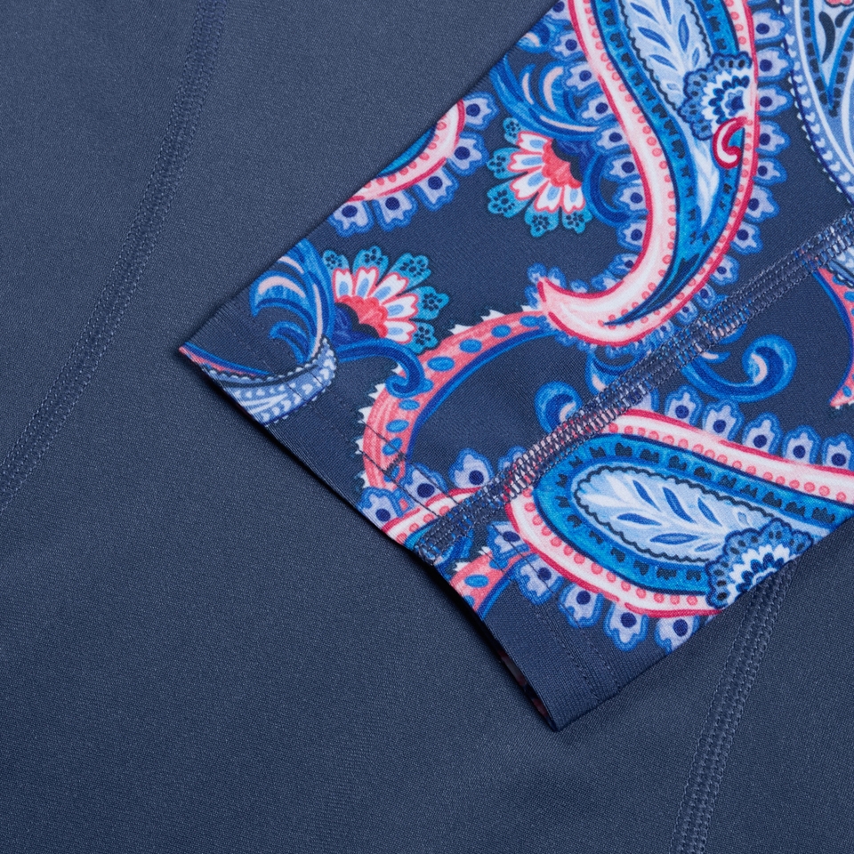Women's Printed Short Sleeve Rash Top Navy/Blue