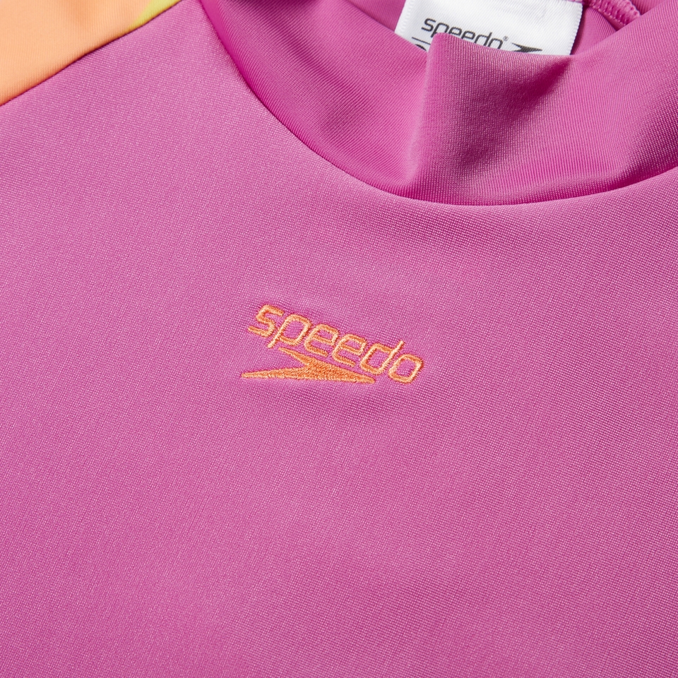 Girls' Printed Short Sleeve Sun Top Pink