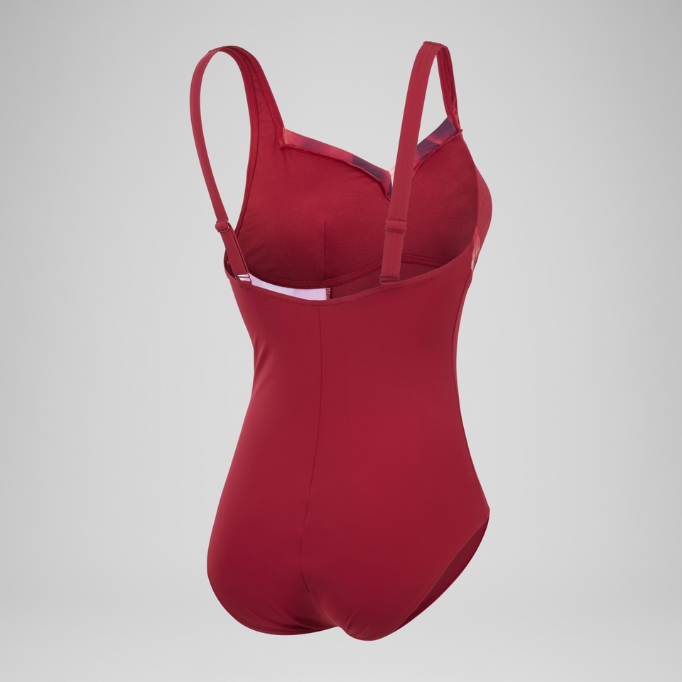 Women's Shaping Printed LunaElustre Swimsuit Red/Purple