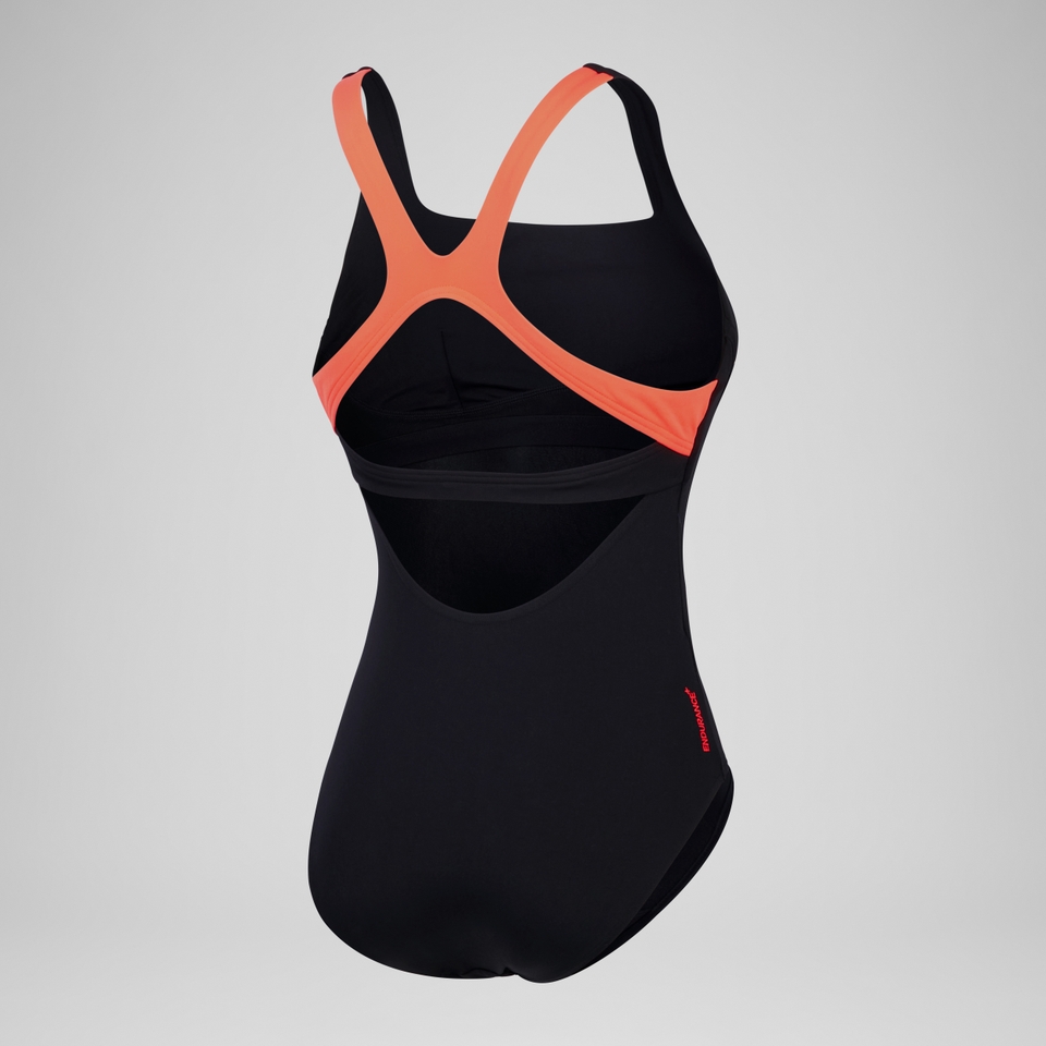 Women's Flex Band Swimsuit with Swim Bra Black/Red