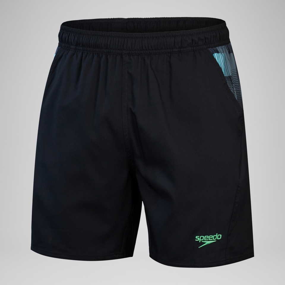 Herren XPRESS LITE Badeshorts mit Einsätzen, 16 Zoll Schwarz/Grau