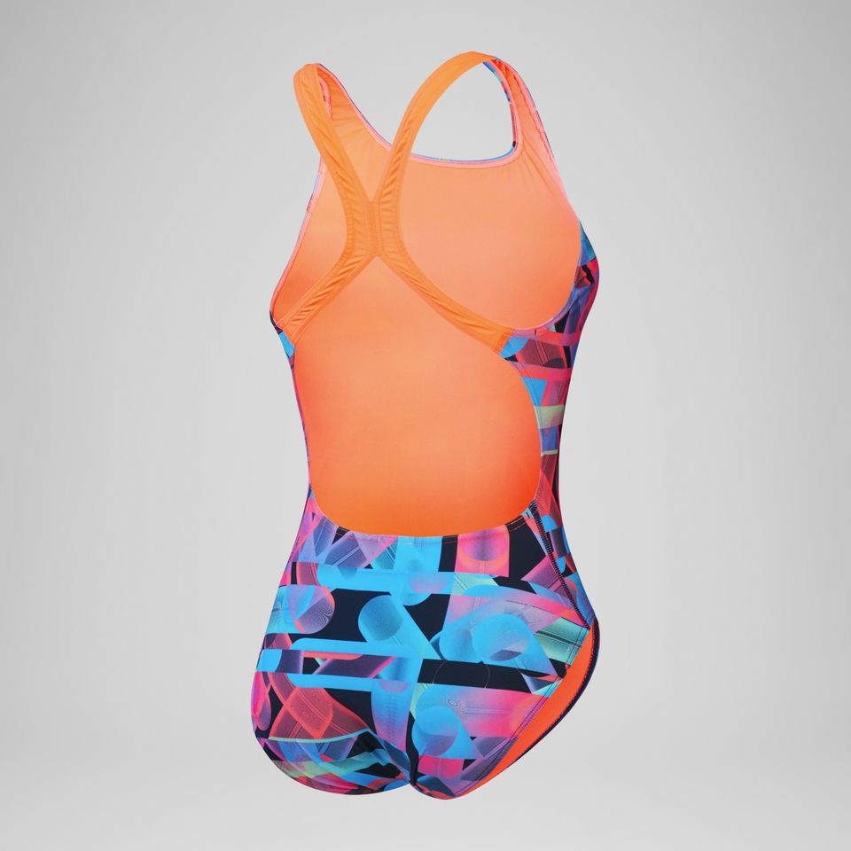 Women's Club Training Allover Digital Powerback Swimsuit Red/Blue