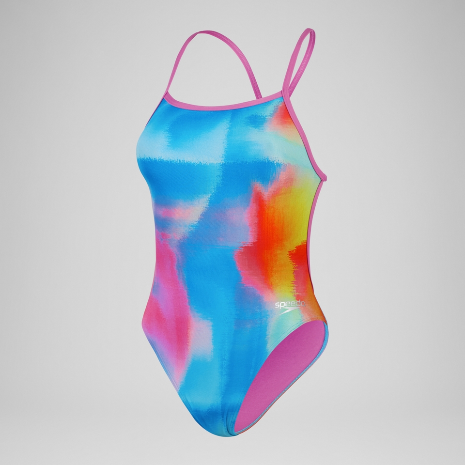 Women's Club Training Placement Digital Vback Swimsuit Pink/Yellow