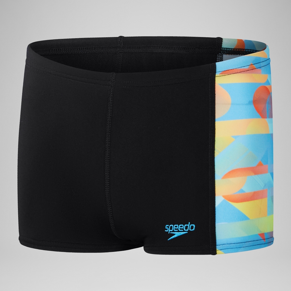 Boys' Digital Panel Aquashort Black/Blue