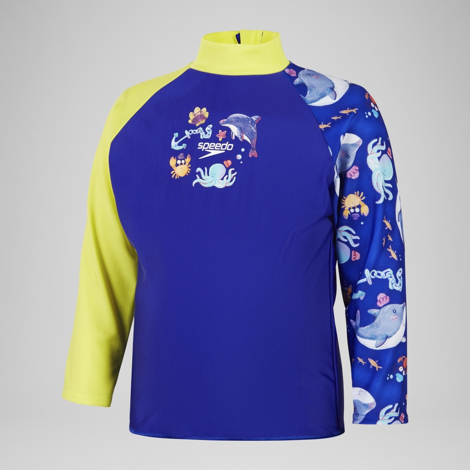 Boys' Digital Long Sleeve Rash Top Blue