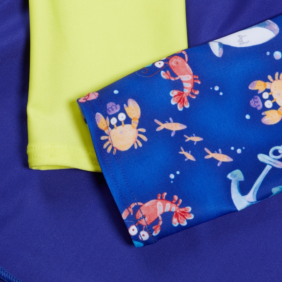 Boys' Digital Long Sleeve Rash Top Blue
