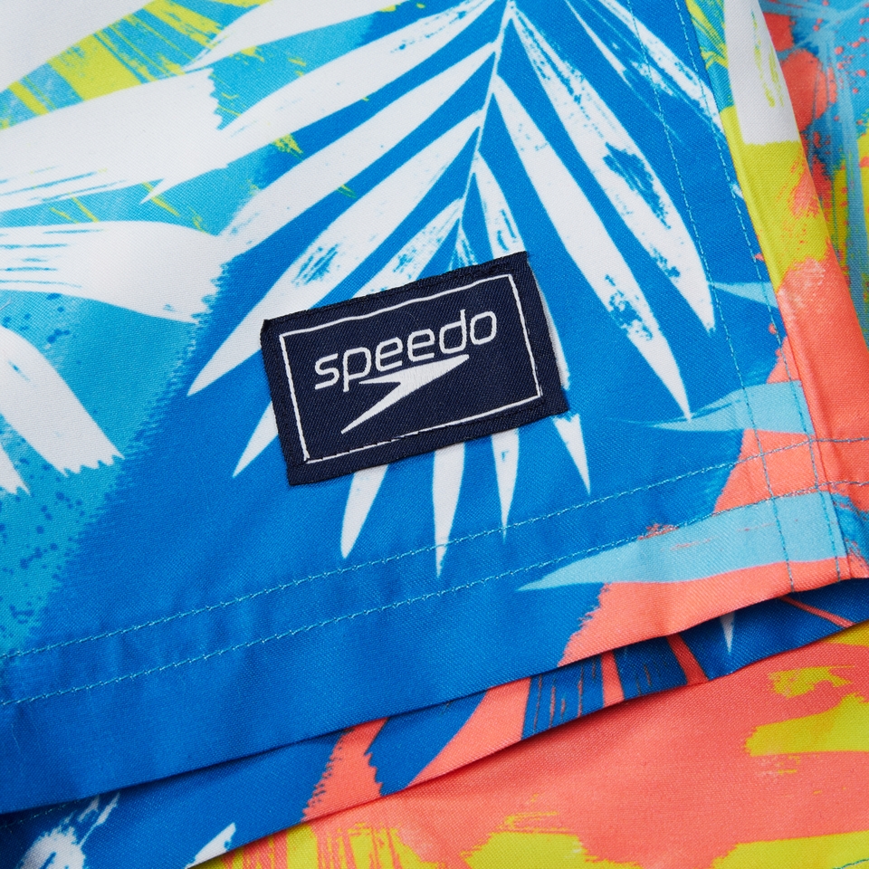 Boys' Digital Printed 13" Swim Short Blue/Yellow