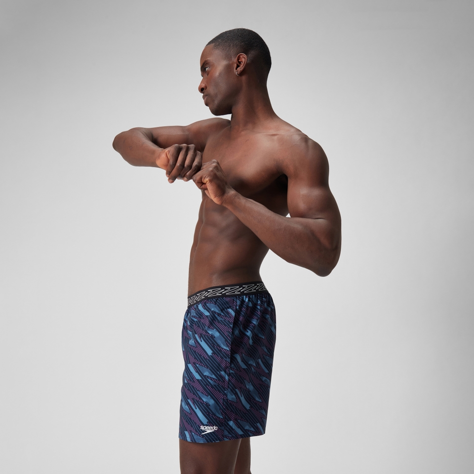 Men's HyperBoom Printed 16" Swim Shorts Black