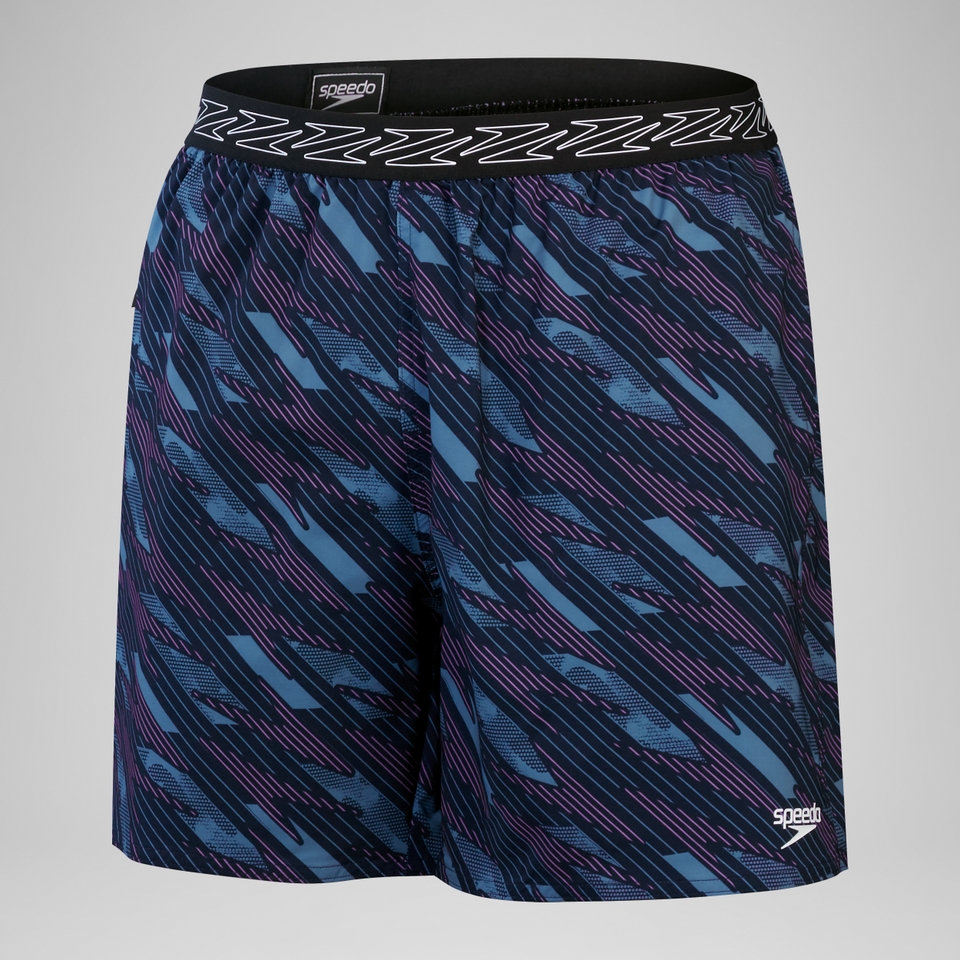 Men's HyperBoom Printed 16" Swim Shorts Black