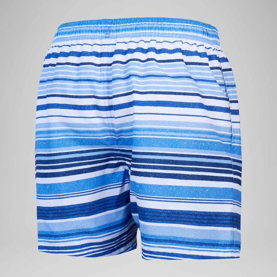 Herren Freizeit-Badeshorts mit Print, 16 Zoll Blau
