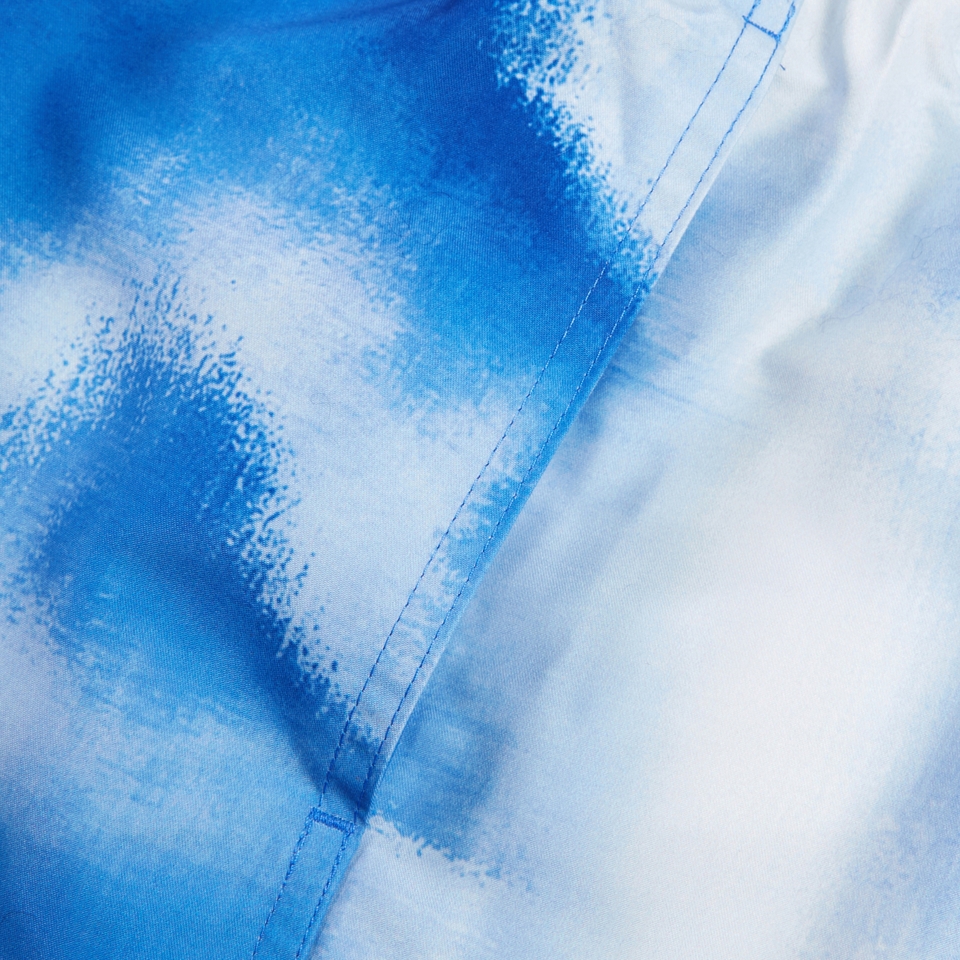 Herren Freizeit-Badeshorts mit Digital-Print, 16 Zoll Blau