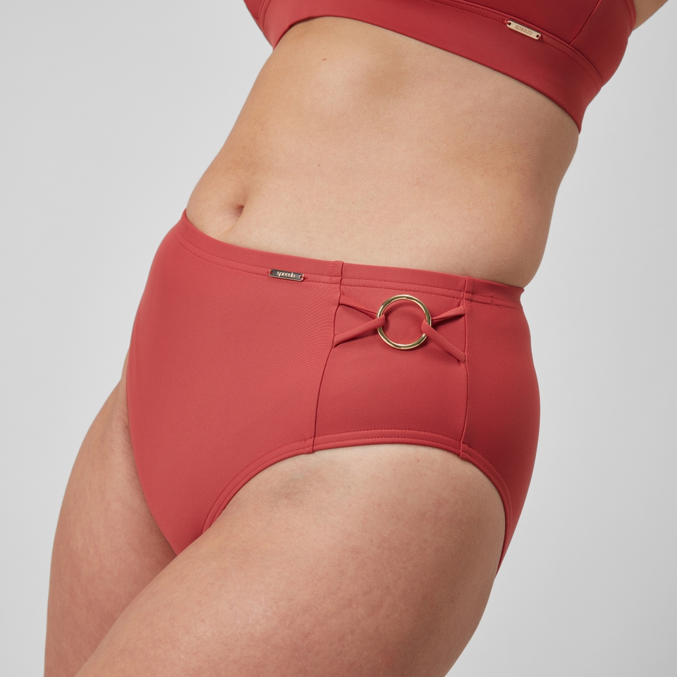 Damen Shaping-Bikinihose mit hohem Bund Rot