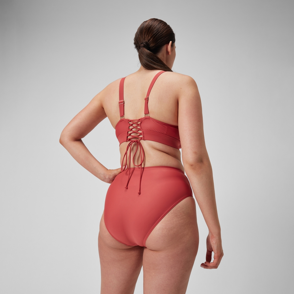 Damen Shaping-Bikinihose mit hohem Bund Rot