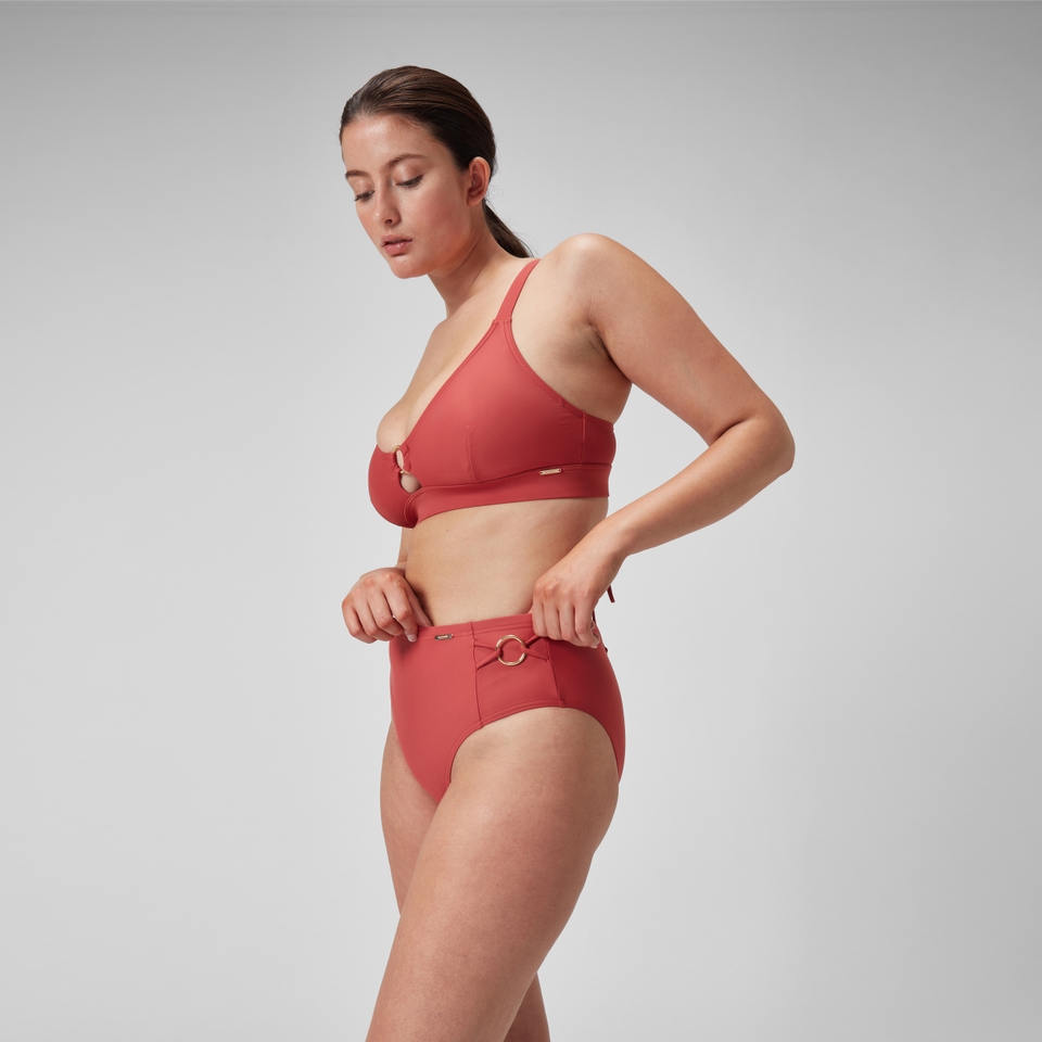 Damen Shaping-Bikinihose mit hohem Bund Rot