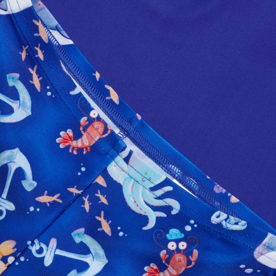 Boys' Digital Short Sleeve Rash Top Blue