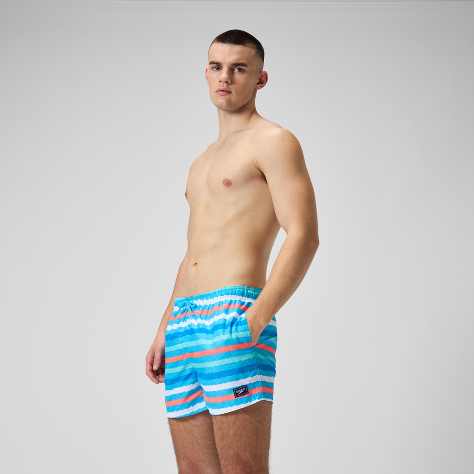 Men's Printed Leisure 14" Swim Shorts Blue