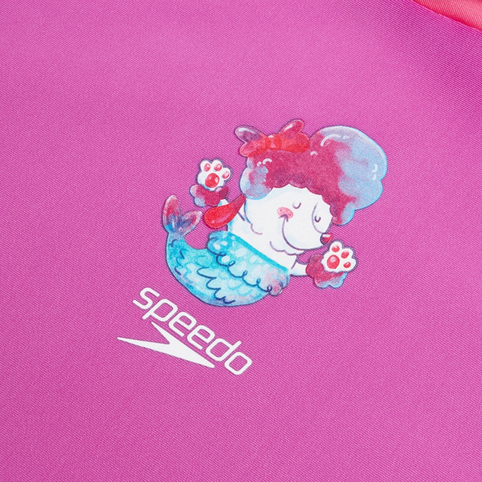 Girls' Digital Short Sleeve Rash Top Set Pink/Purple