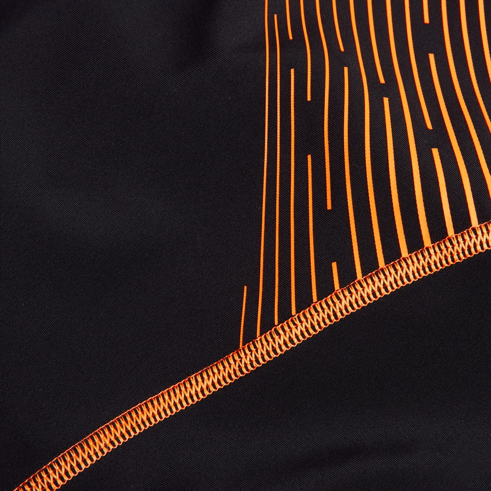 Girls' Medley Logo Swimsuit Black/Orange