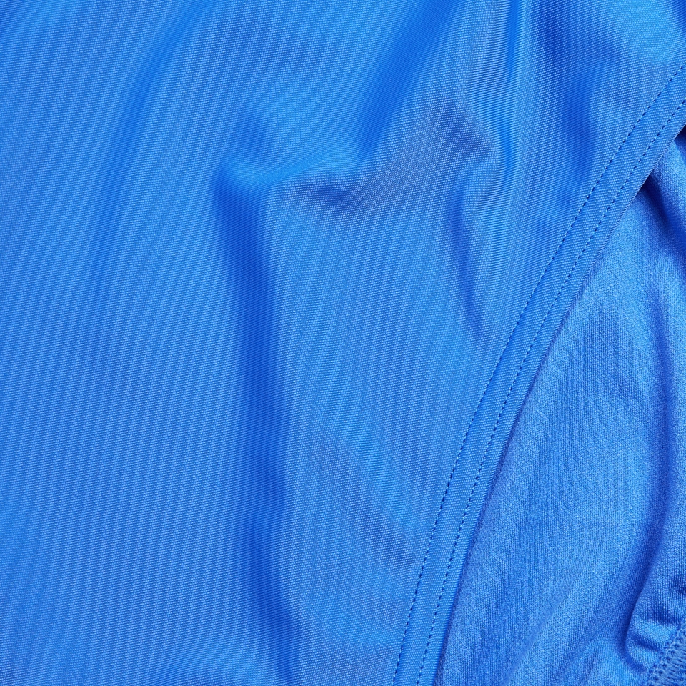 Damen Badeanzug mit Logo und tiefem Rücken Blau