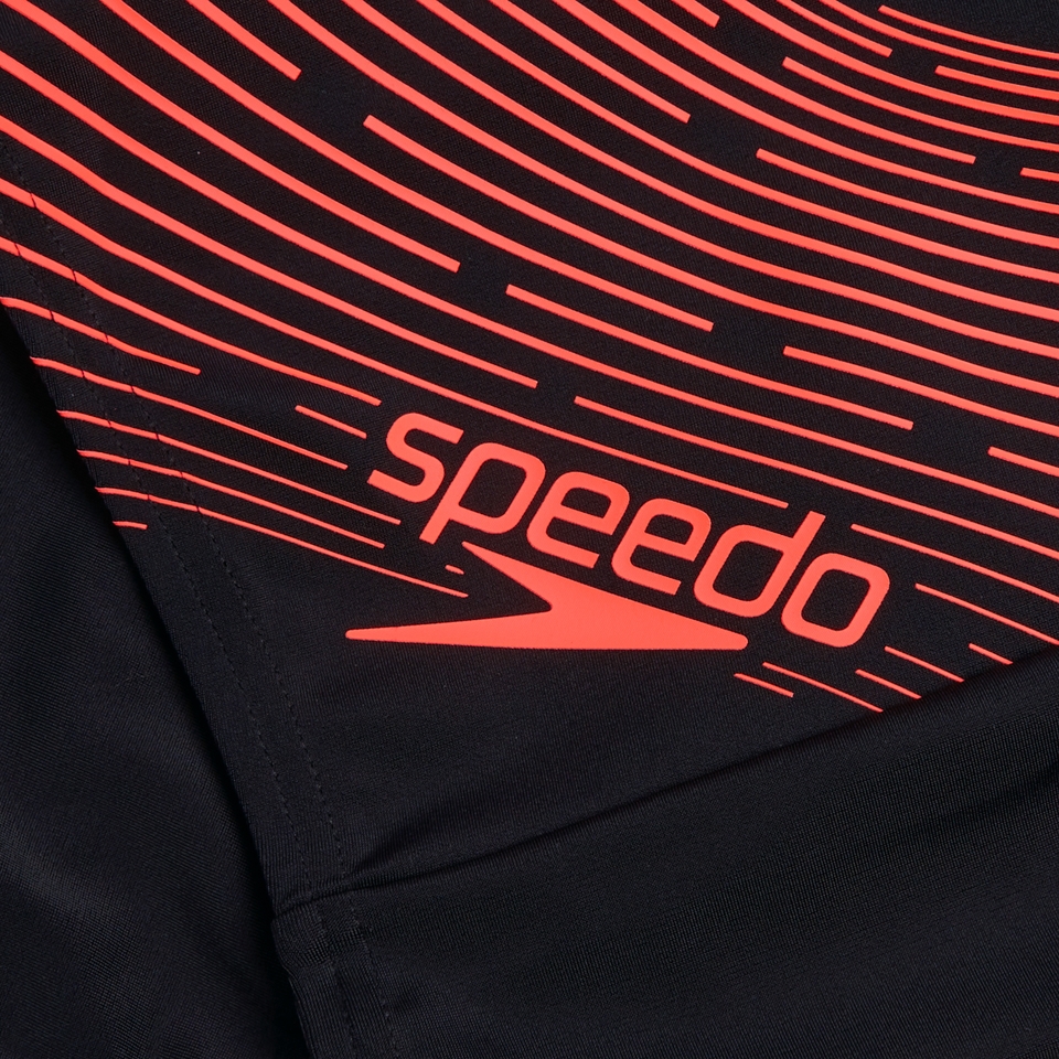 Herren Medley Schwimmhose mit Logo Schwarz/Rot