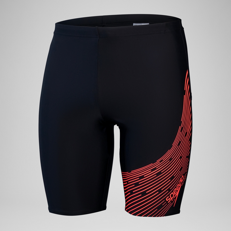 Herren Medley Schwimmhose mit Logo Schwarz/Rot