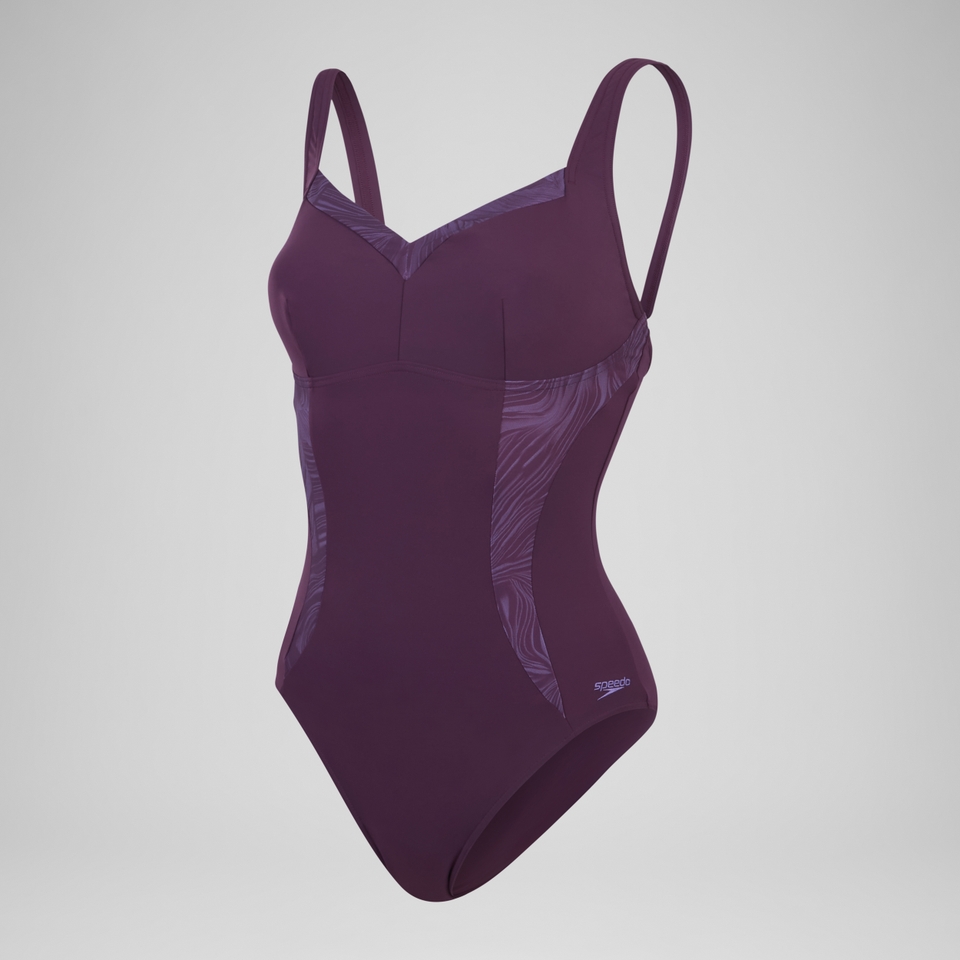 Women's Shaping Printed LunaElustre Swimsuit Purple