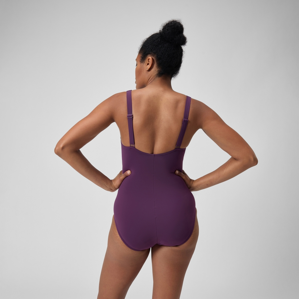 Maillot de bain 1 pièce à imprimé Shaping LunaElustre pour Femmes Prune dandy