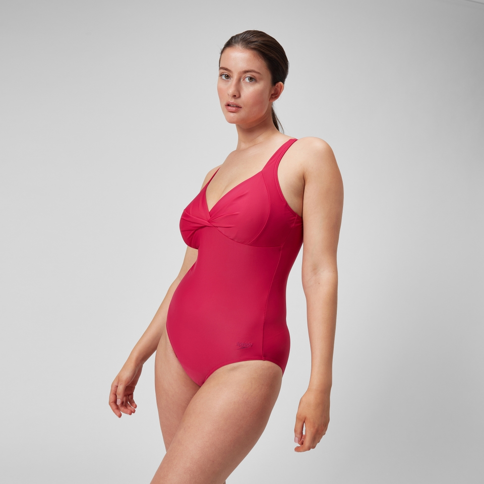 Damen Cross Knot Shaping-Badeanzug Lila