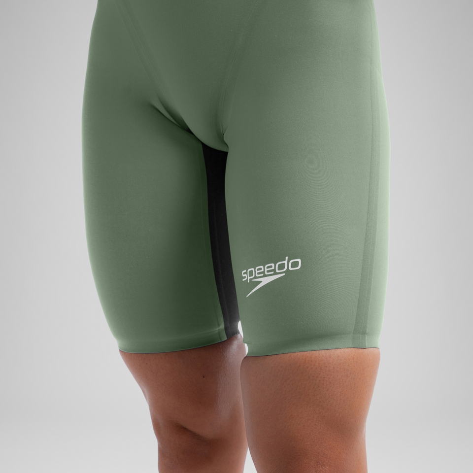 Women's Fastskin LZR Pure Valor 2.0 Openback Kneeskin Green/Black