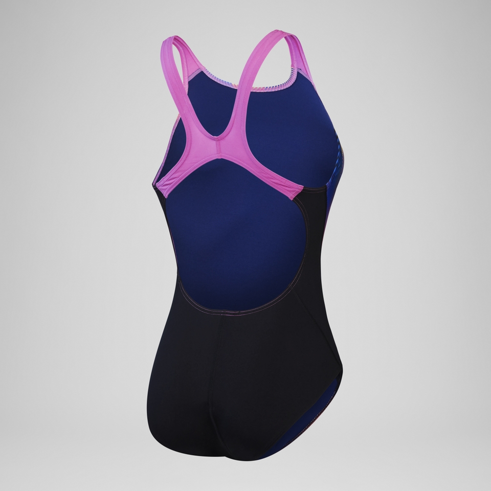 Maillot de bain pour Femmes intégral Recordbreaker Noir/Rose kiki/Bleu picton