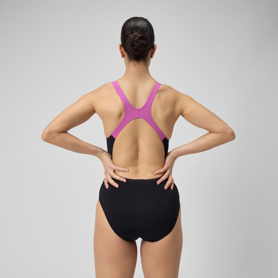 Maillot de bain pour Femmes intégral Recordbreaker Noir/Rose kiki/Bleu picton