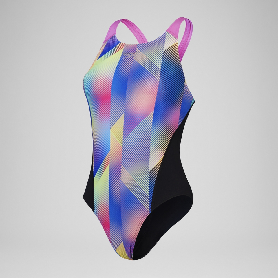 Maillot de bain pour Femmes intégral Recordbreaker Noir/Rose kiki/Bleu picton