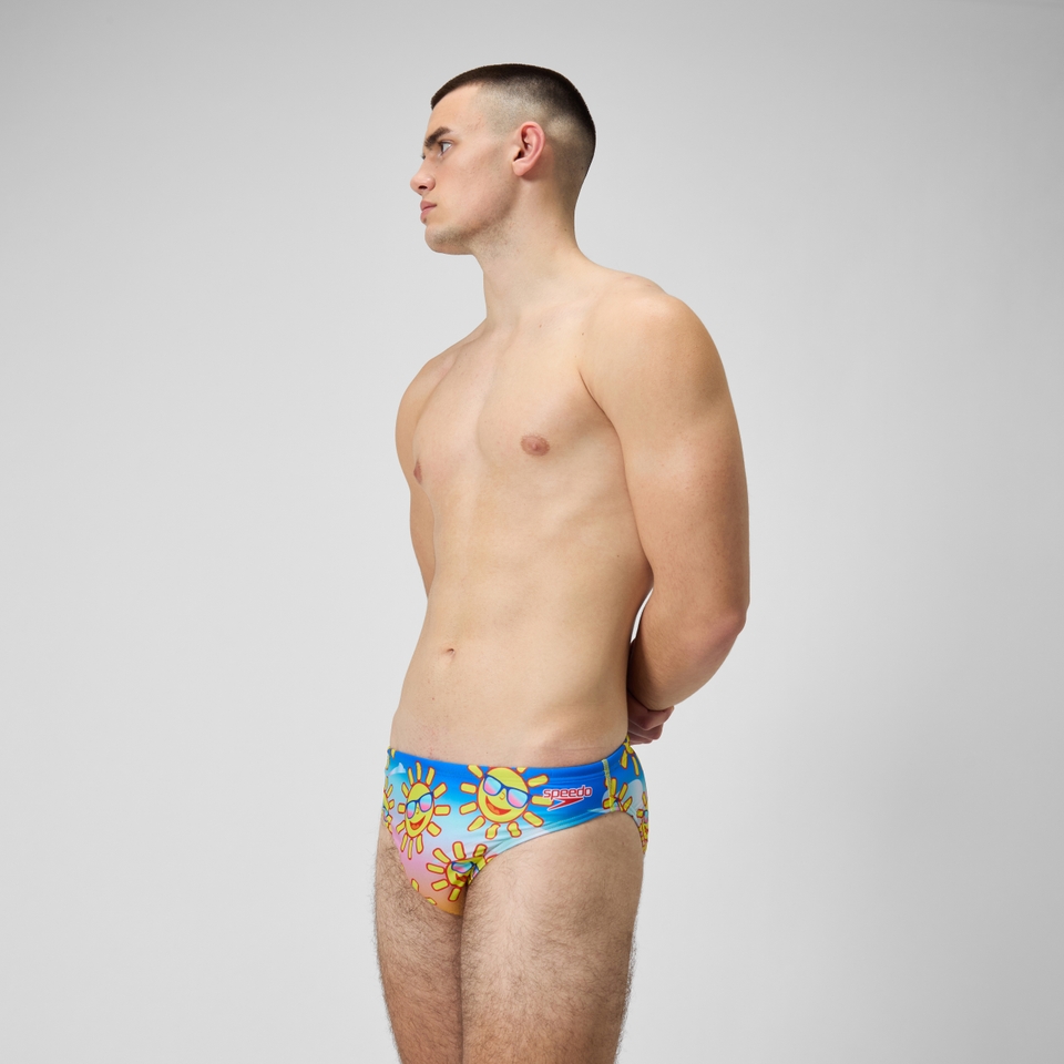Slip de bain Hommes Escape 5 cm pour Hommes Jaune/Bleu