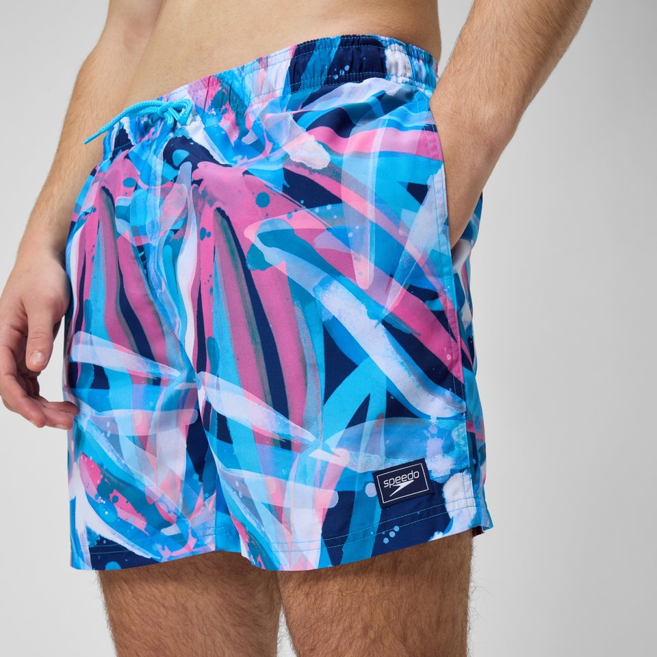 Men's Digital Printed Leisure 16" Swim Shorts Pink
