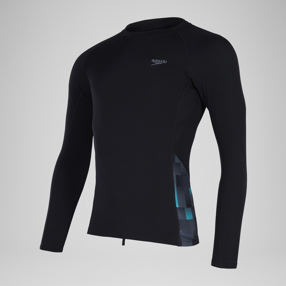 T-shirt rashguard Hommes END+ Splice pour Hommes Noir/Gris USA/Bleu marine