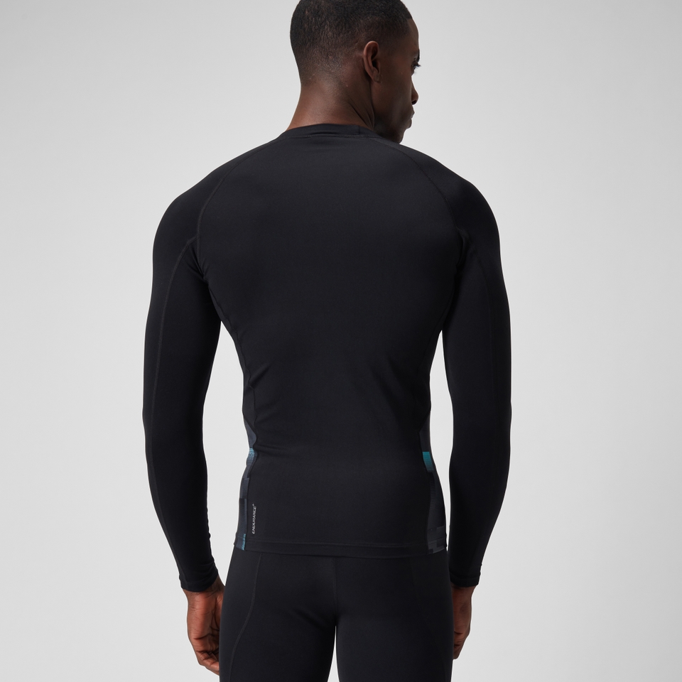 T-shirt rashguard Hommes END+ Splice pour Hommes Noir/Gris USA/Bleu marine