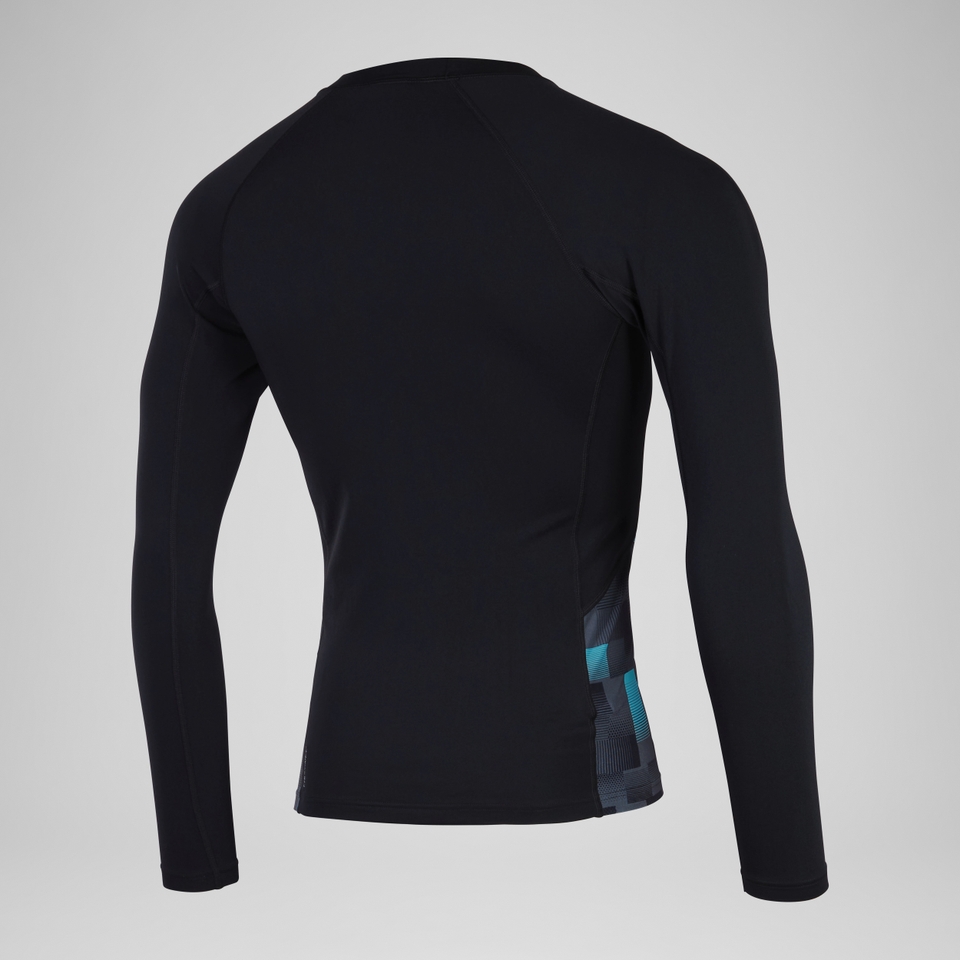 T-shirt rashguard Hommes END+ Splice pour Hommes Noir/Gris USA/Bleu marine