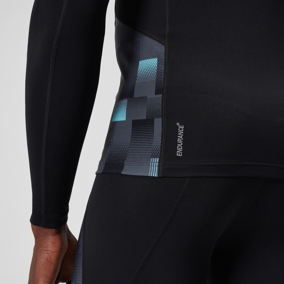 T-shirt rashguard Hommes END+ Splice pour Hommes Noir/Gris USA/Bleu marine