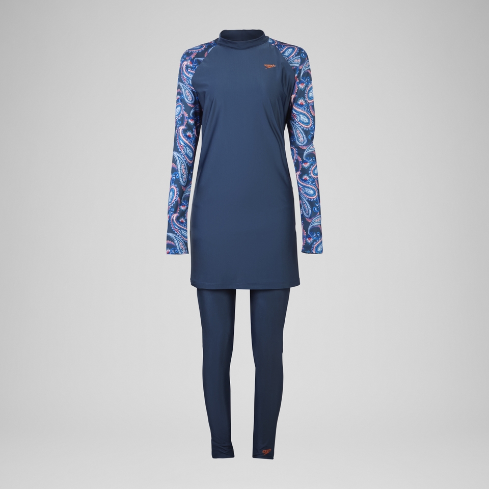 Damen Dreiteiliges Schwimm-Set Marineblau/Blau