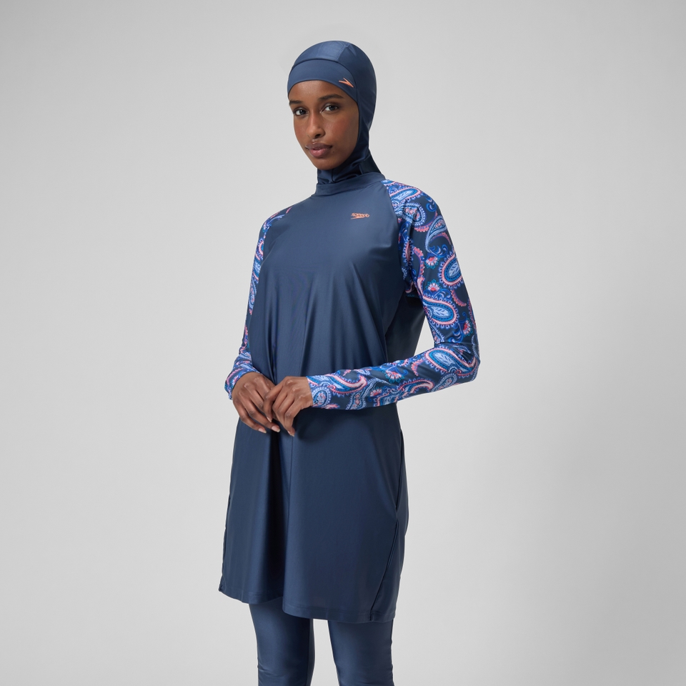 Damen Dreiteiliges Schwimm-Set Marineblau/Blau