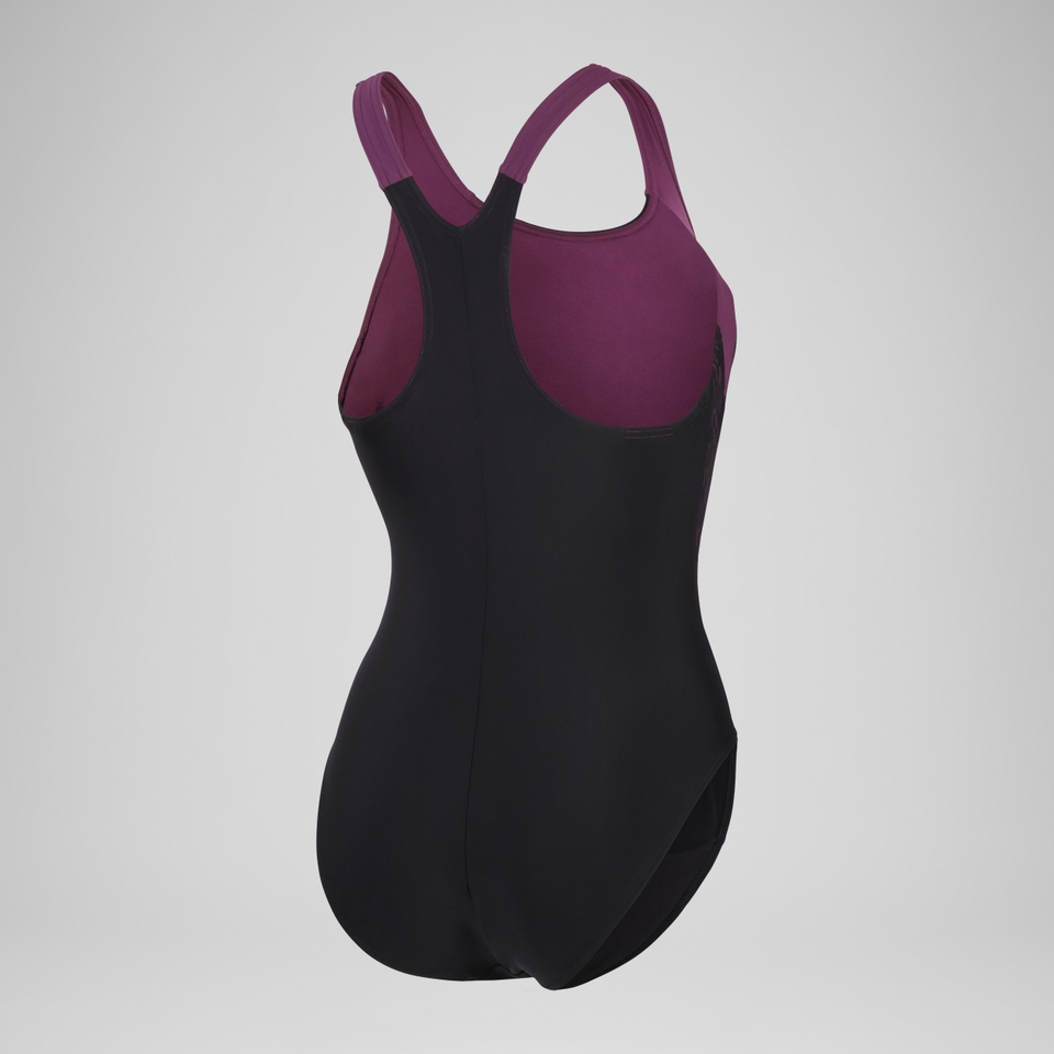 Women's HyperBoom Splice Racerback Swimsuit Black/Purple