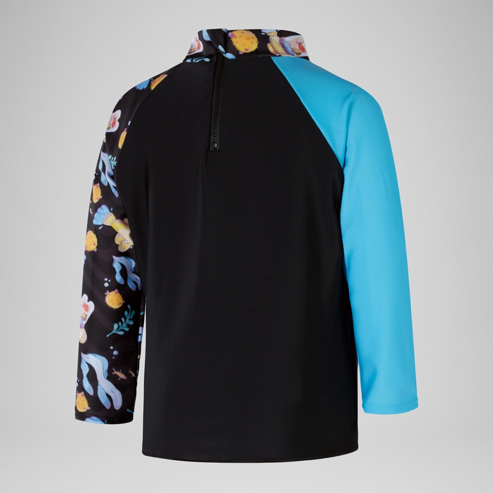 Boys' Digital Long Sleeve Rash Top Black/Grey