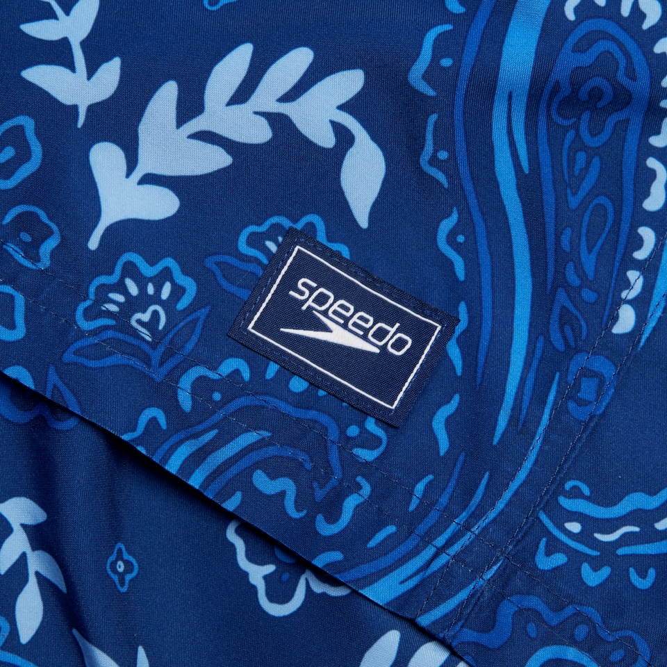 Men's Printed Leisure 16" Swim Shorts Blue