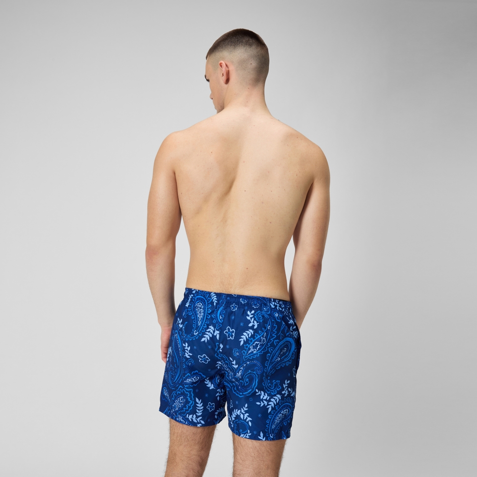 Men's Printed Leisure 16" Swim Shorts Blue