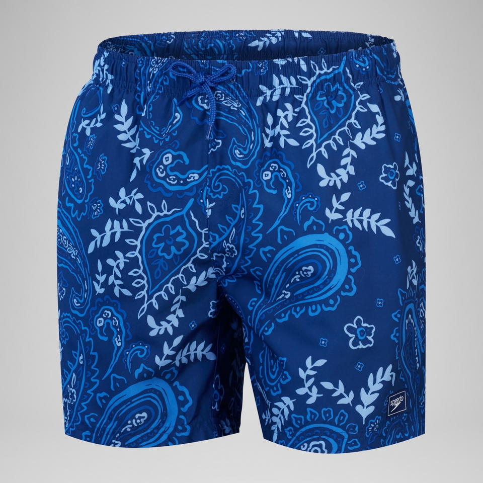 Men's Printed Leisure 16" Swim Shorts Blue