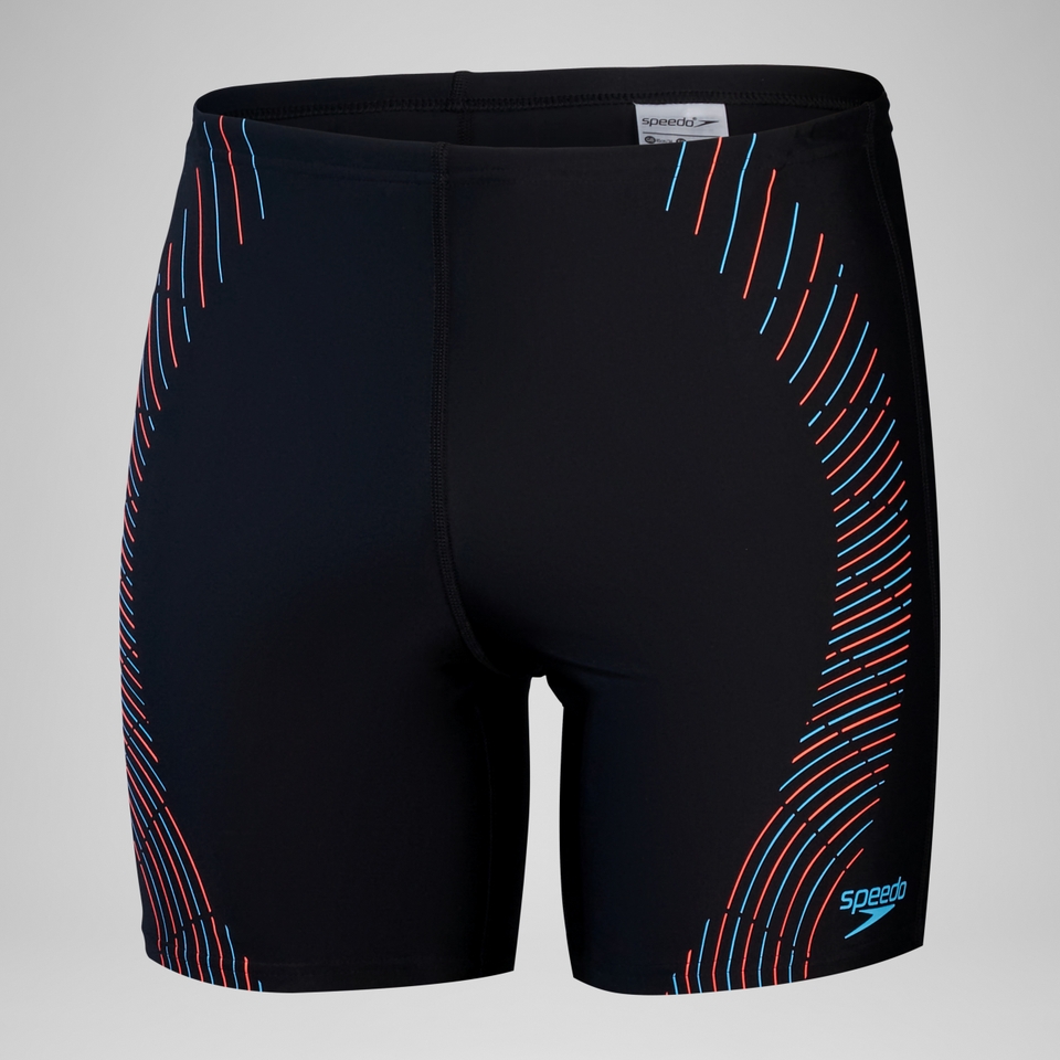 Jammer court Hommes à imprimé logo Duo pour Hommes Noir/Bleu picton/Rouge sirène
