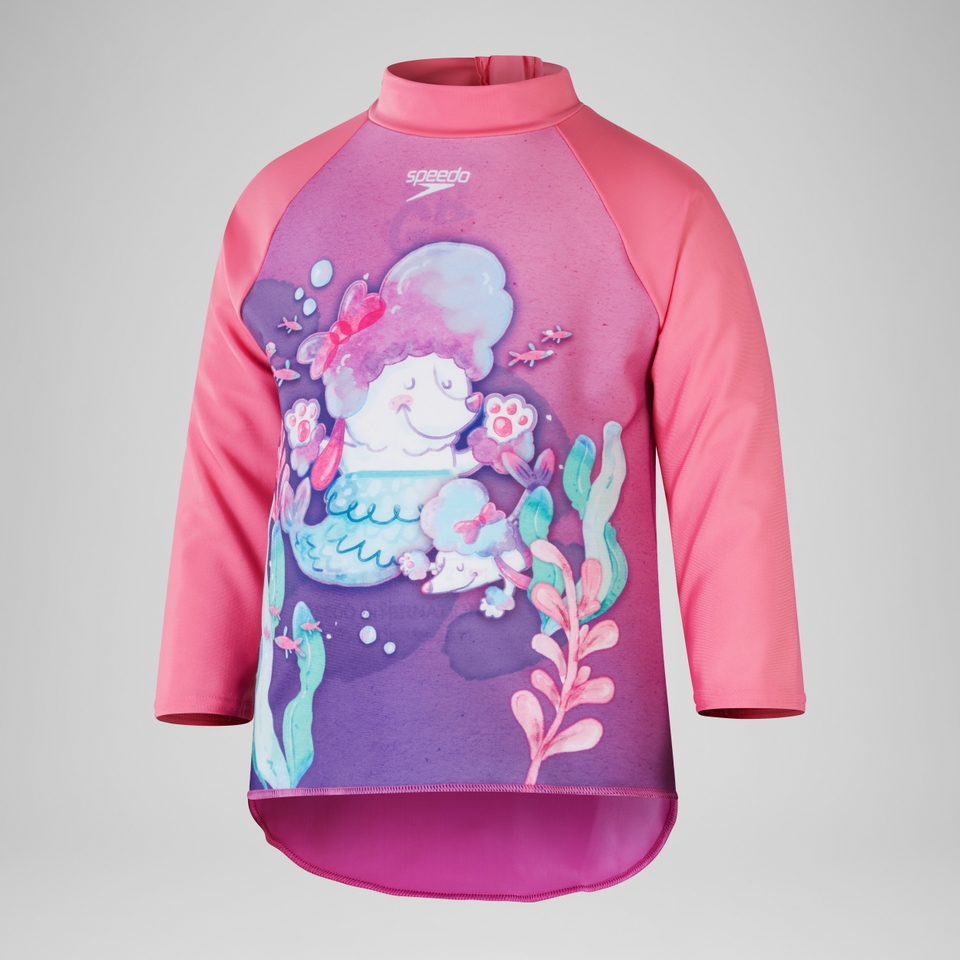 Girls' Digital Long Sleeve Rash Top Pink/Purple