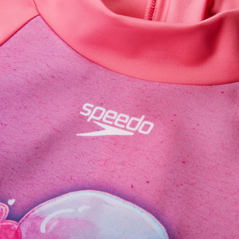 T-shirt Fille rashguard à manches longues Digital pour Filles Rose kiki/Pétale/Caribe